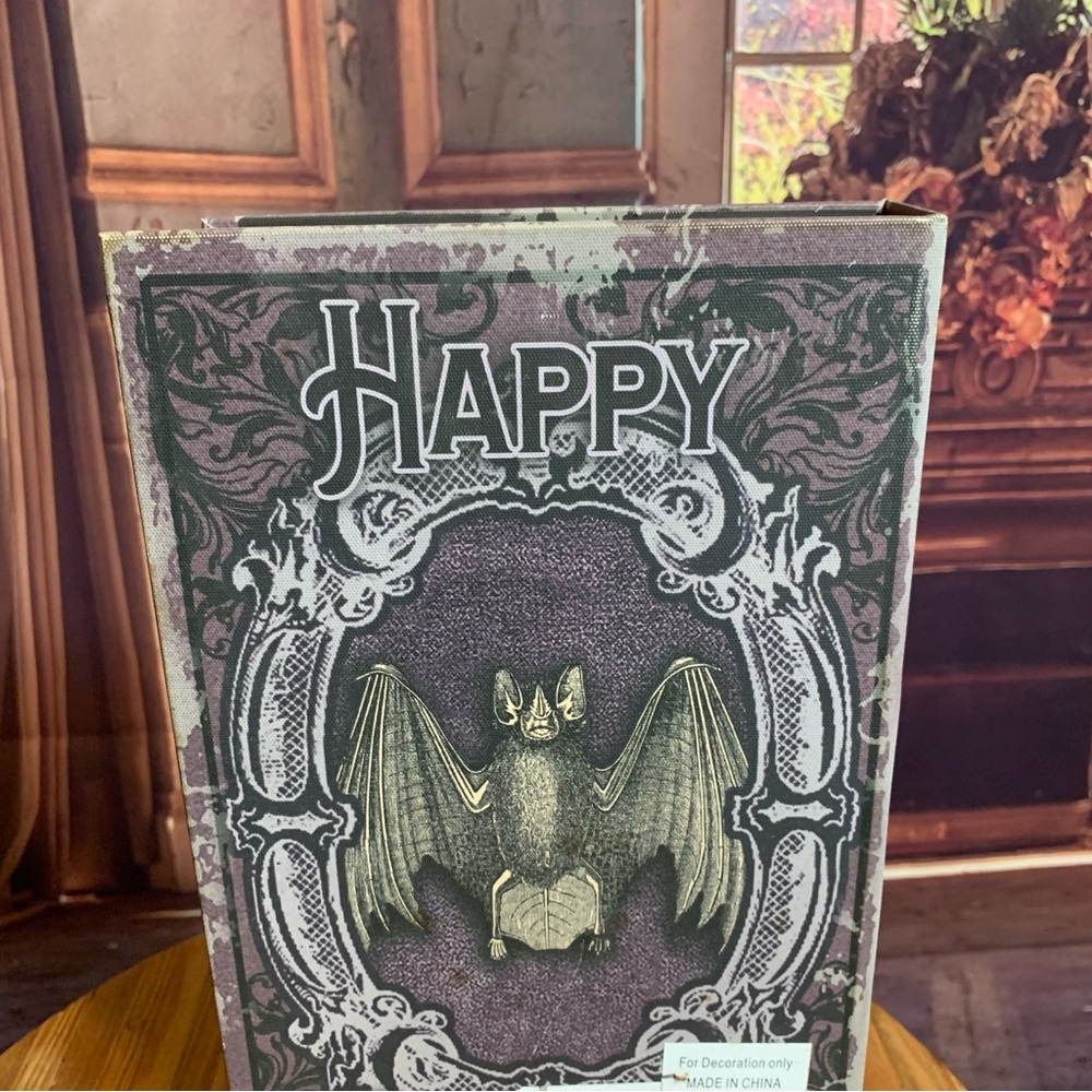 Happy Haunting Halloween Faux Book Decor Remote Control Storage Stash Decor - Picture 9 of 12